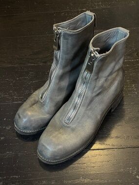 Guidi women PL1 grey leather iconic Front Zip Boot size 36 Leather Ankle Boots